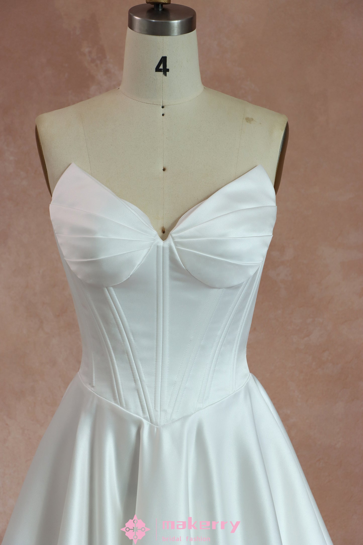 Best Sale Lacing Satin wedding Dress With Pockets