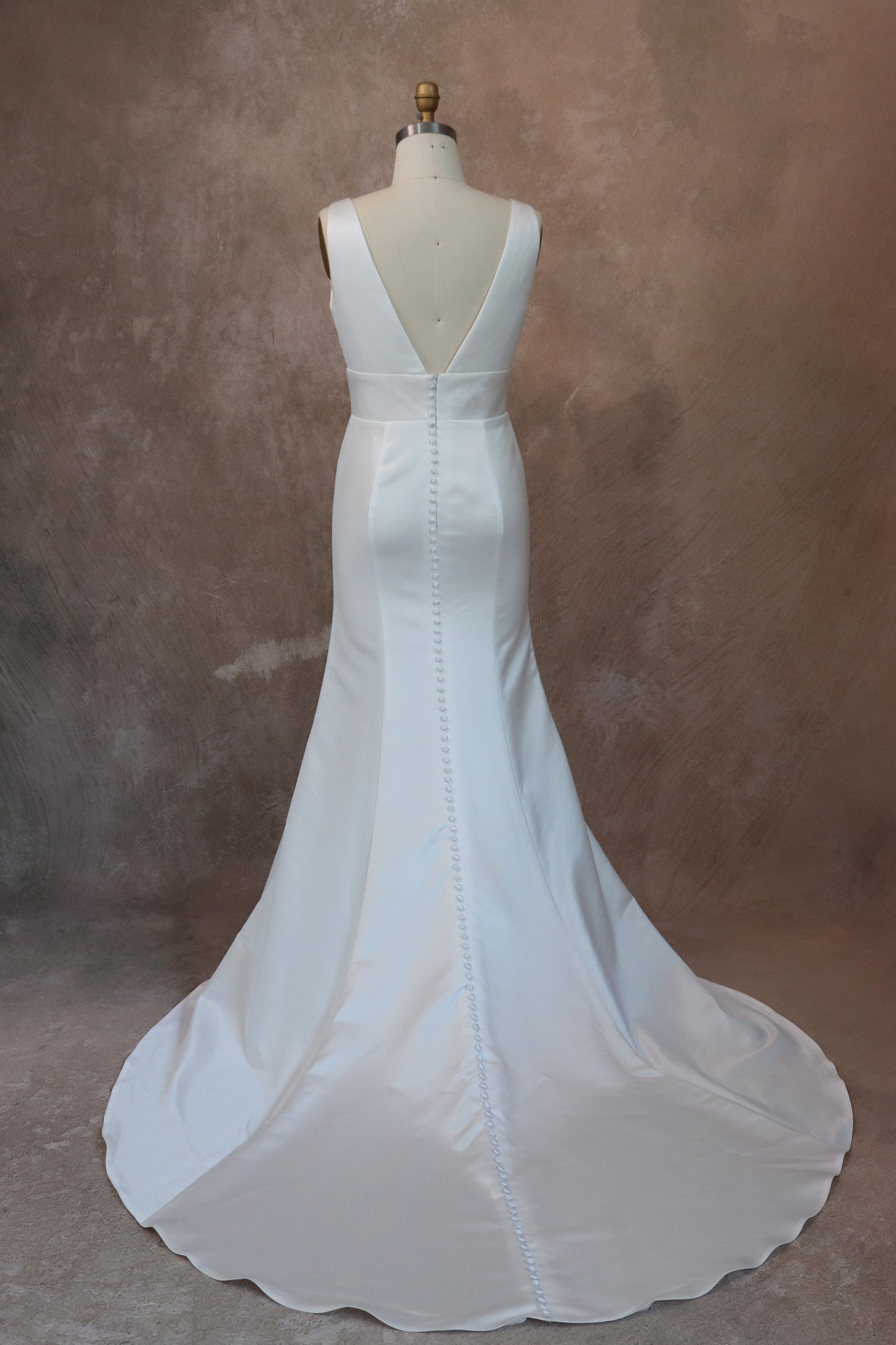 Classic V-Neck Fit And Flare Bridal Gown