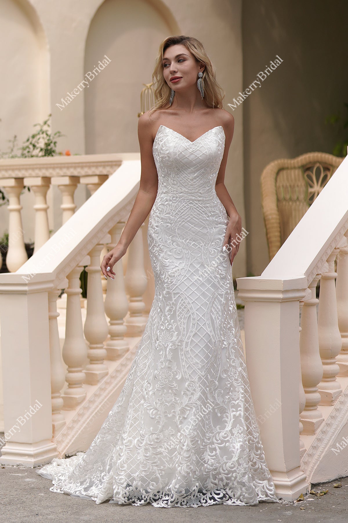 Spaghetti Strap Sweetheart Neckline Fit And Flare Wedding Dress