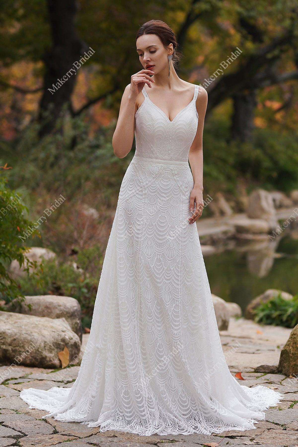 Boho sheath shop wedding dress