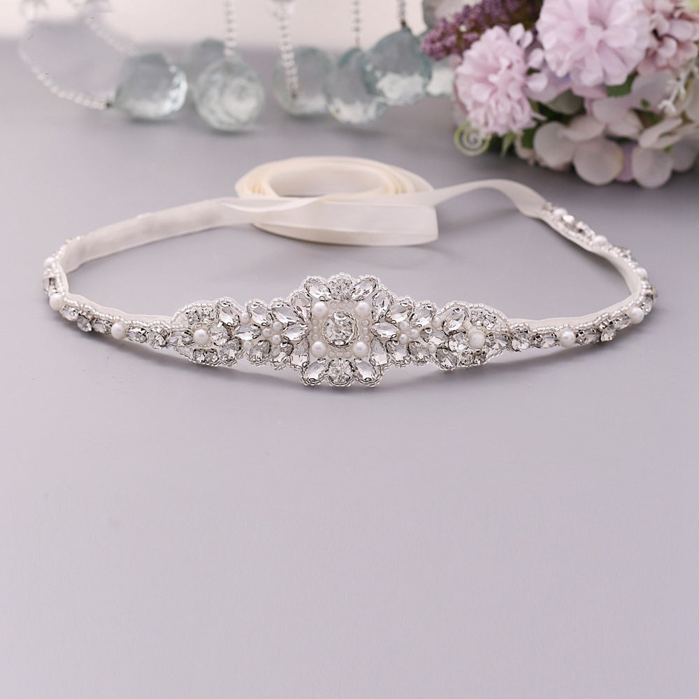 Silver beaded belts for formal dresses belt MakerryBridal Silver beaded belts for formal dresses belt MakerryBridal