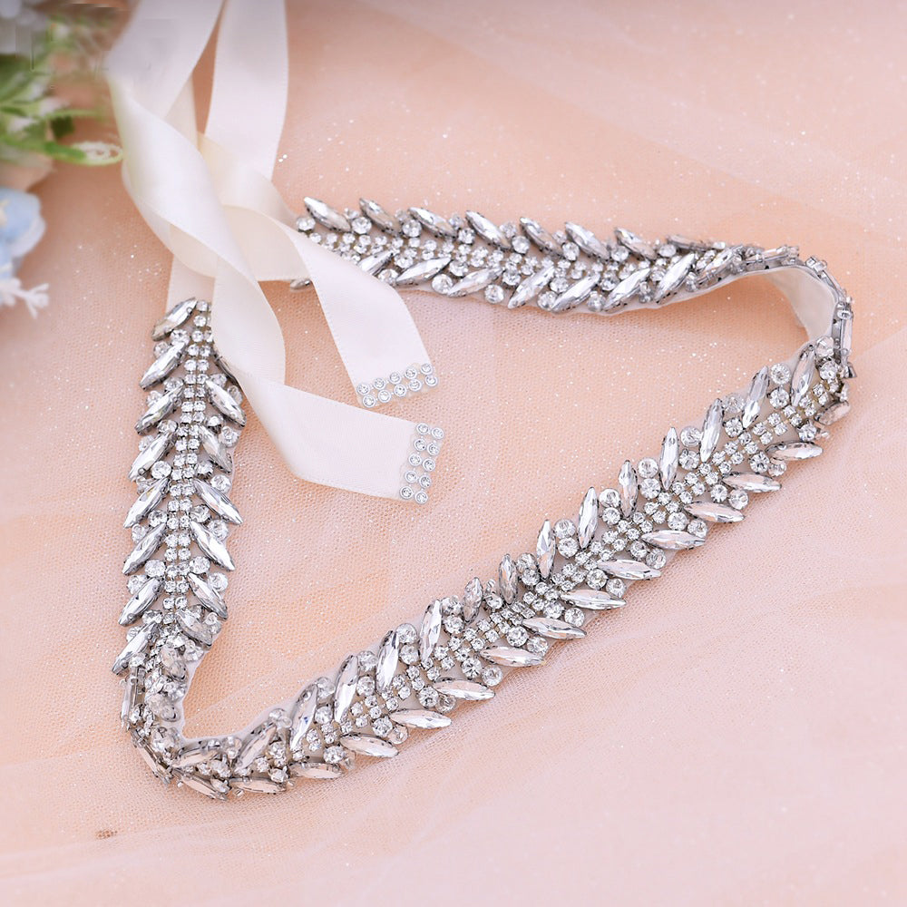 Silve Rhinestone Wedding Belt for Wedding Dresses MakerryBridal Silve Rhinestone Wedding Belt for Wedding Dresses MakerryBridal