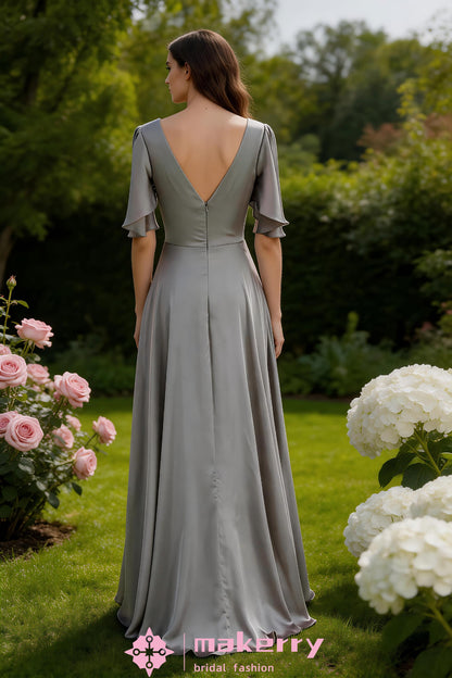 Gorgeous Cap Sleeves A-line Bridesmaid Dress