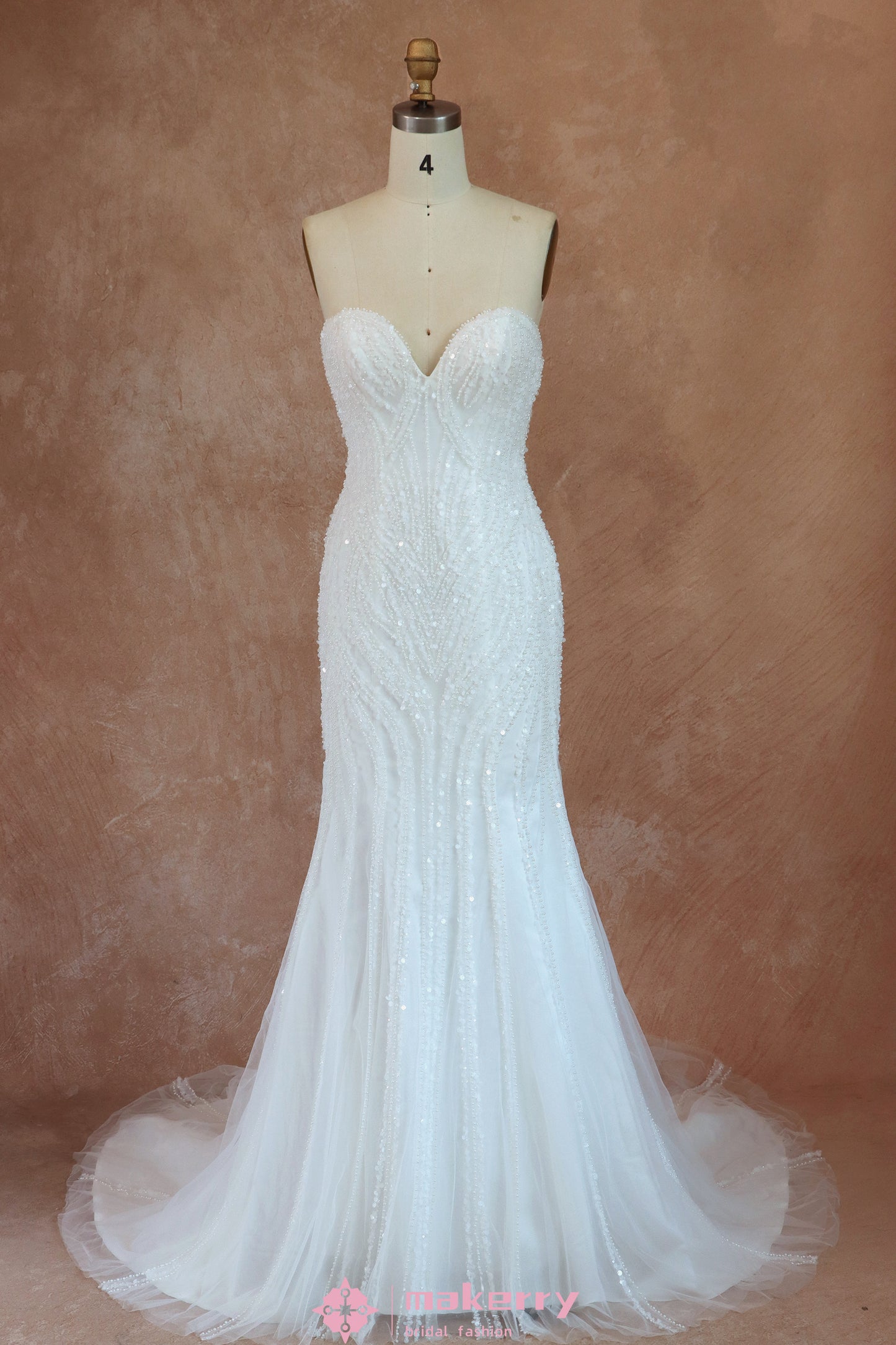 Luxurious Mermaid-inspired beaded wedding gown