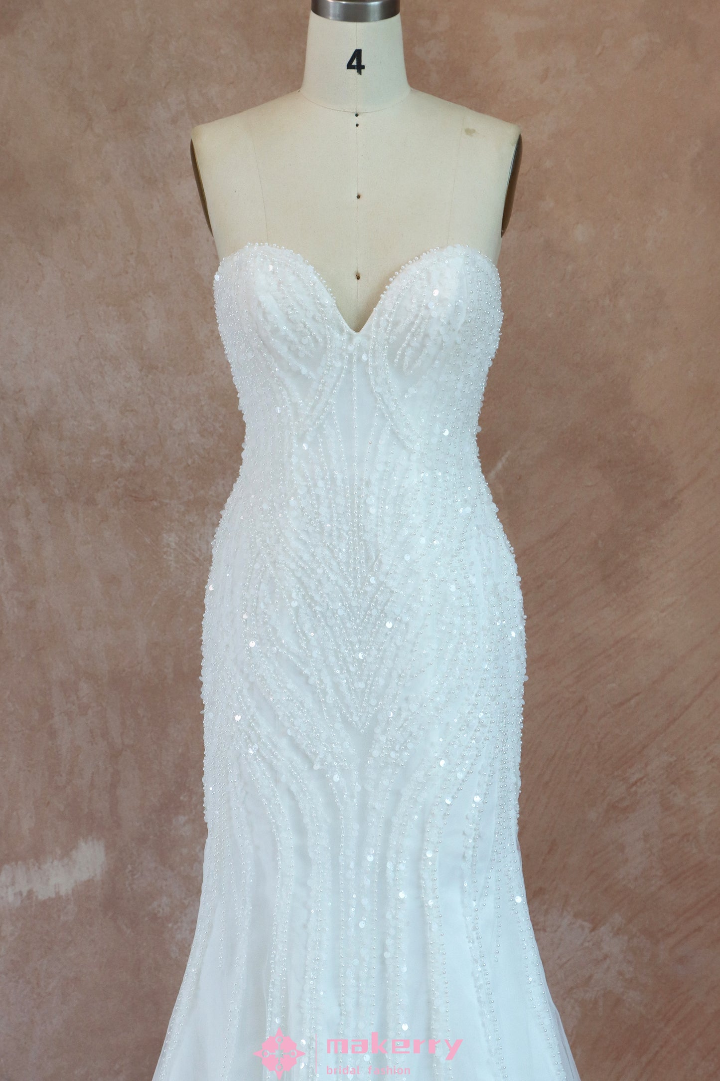 Luxurious Mermaid-inspired beaded wedding gown