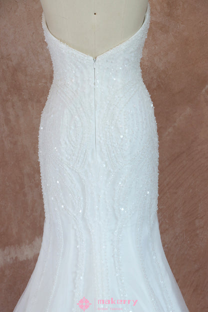 Luxurious Mermaid-inspired beaded wedding gown