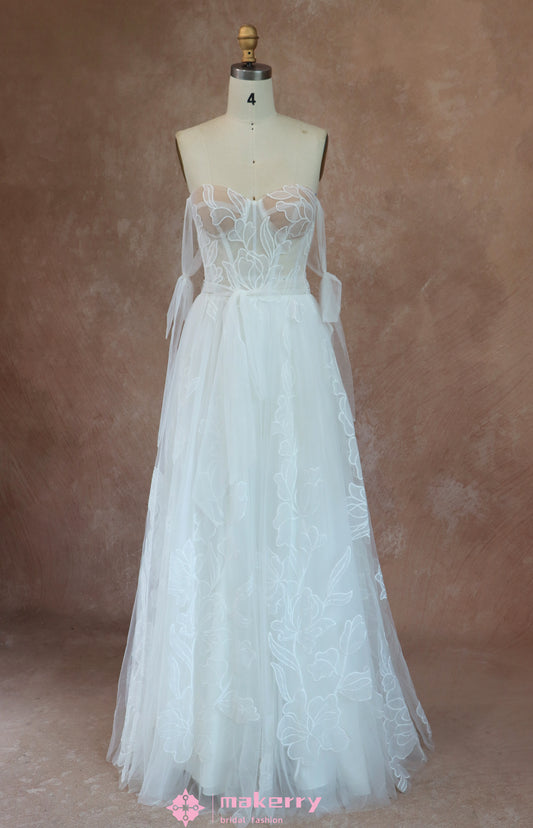 Dreamy Sweetheart Emboridery Lace Wedding Dress