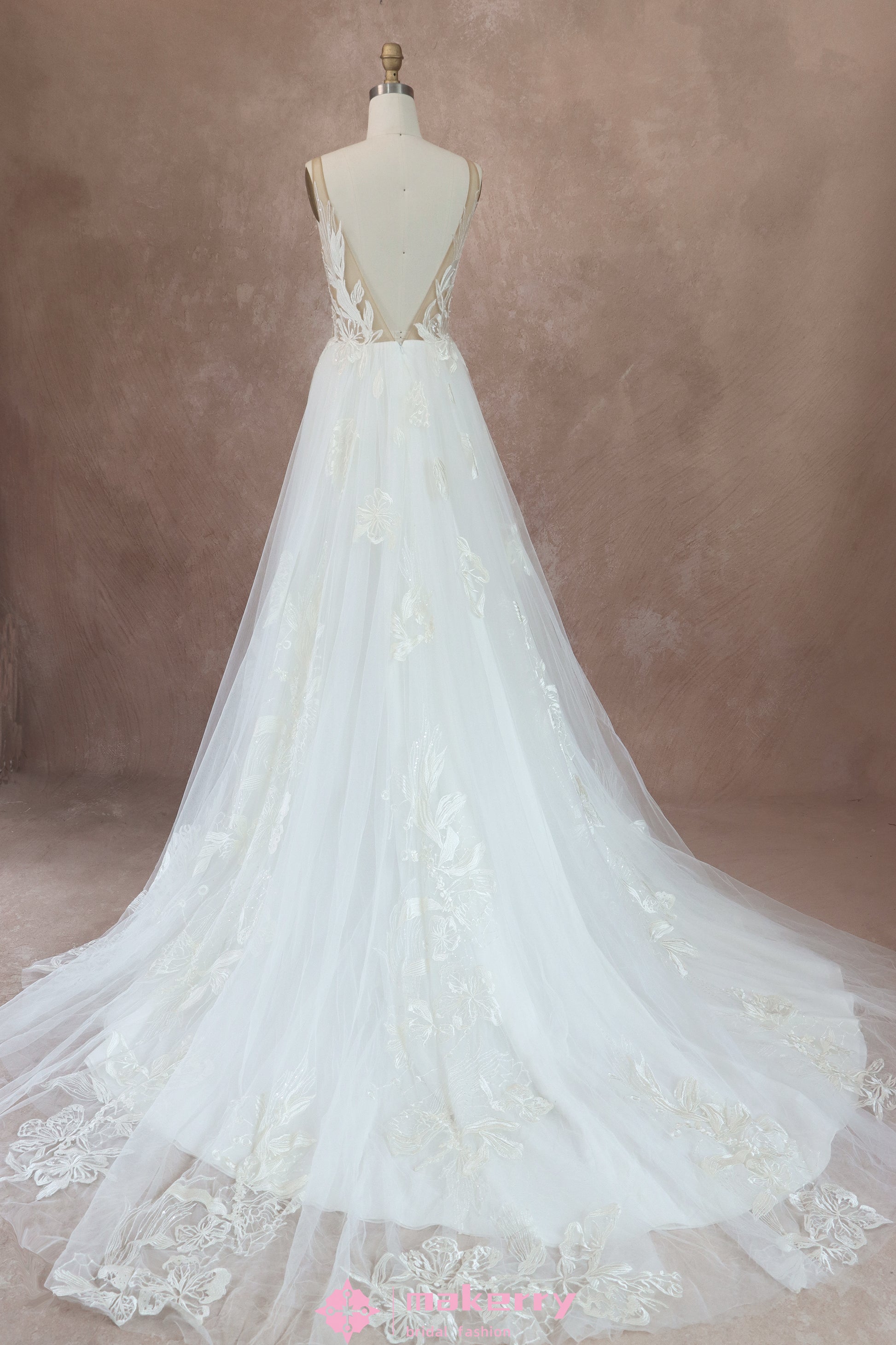 Dreamy floral lace Wedding Dress For wholesale MakerryBridal Dreamy floral lace Wedding Dress For wholesale MakerryBridal