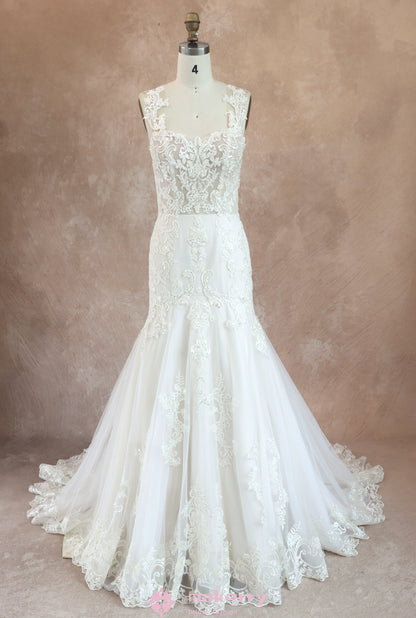 Luxury Fit and Flare With Applique Wedding Dress