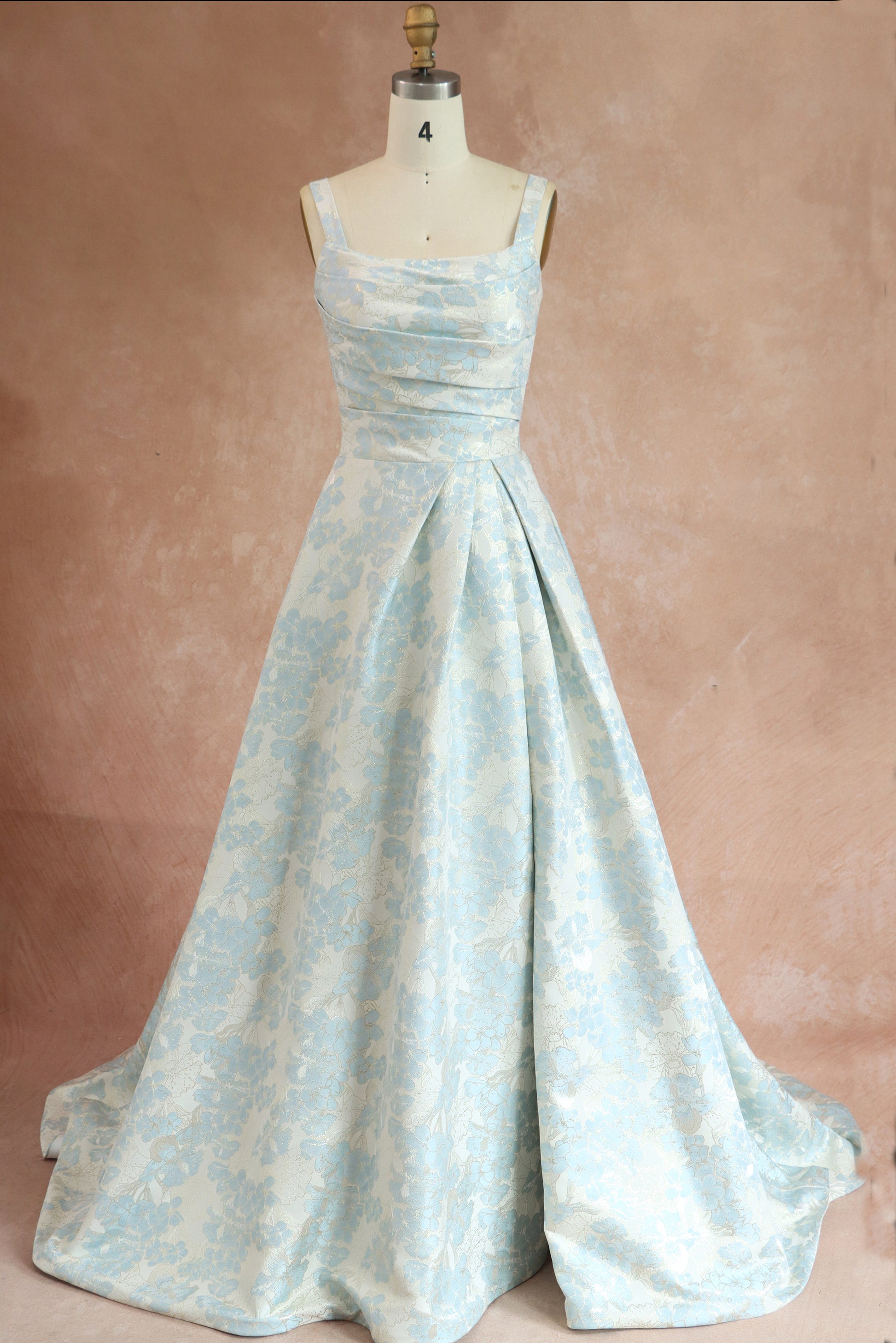 elegant dress with embossed flowers Deep V-neck Sheer Sleeves Embroidered Blooming Flower Lace Mother of the Bride Dress