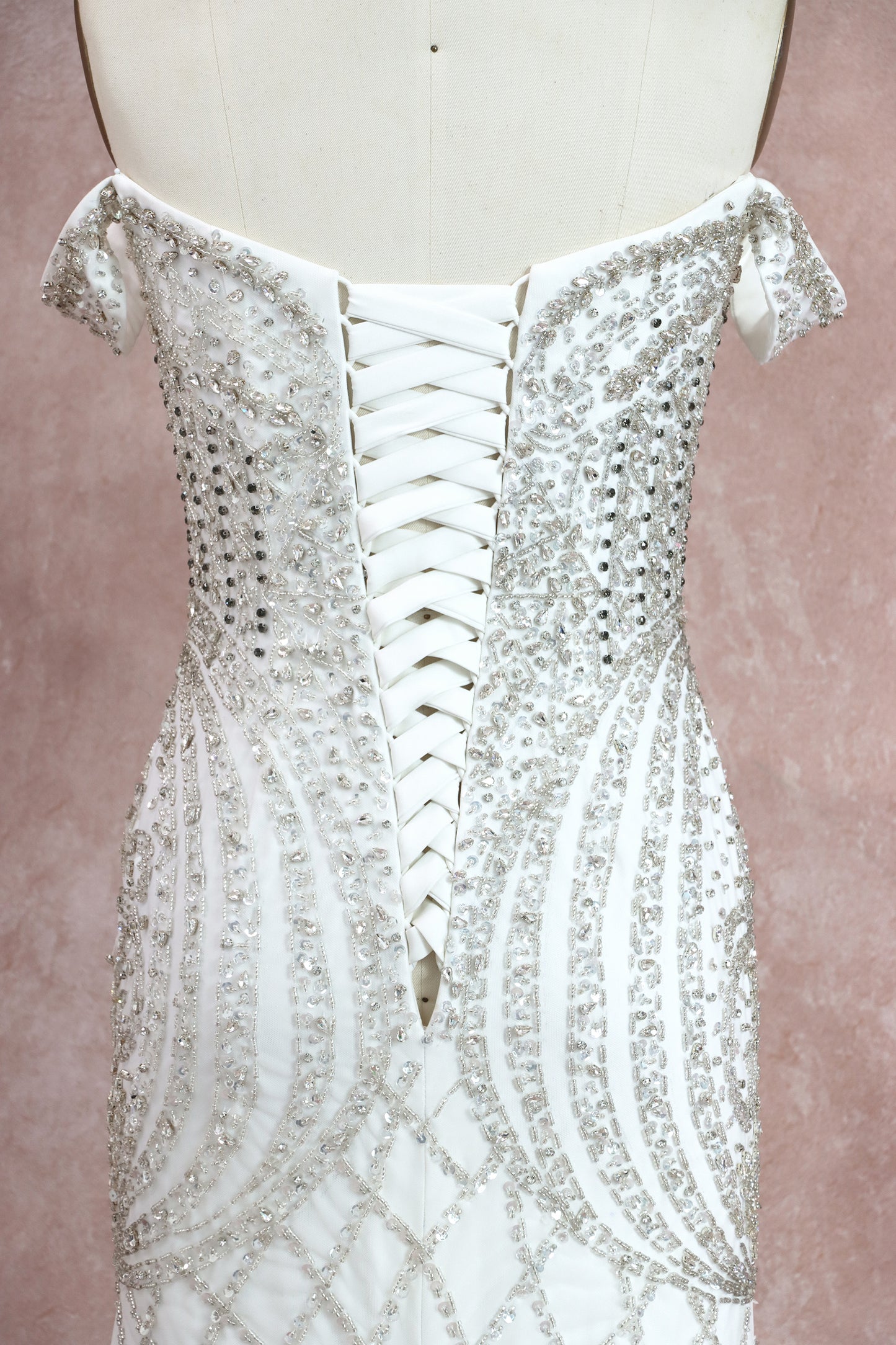 Fit-to-Flare Wedding Gown With Crystal Beading and Ruffle Tulle Skirt