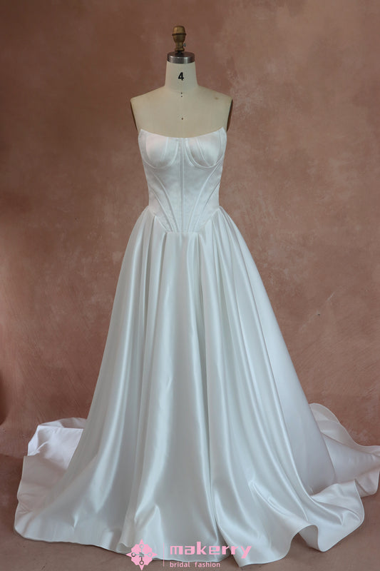 Piper Basque Waist Mermaid Satin Wedding Dress