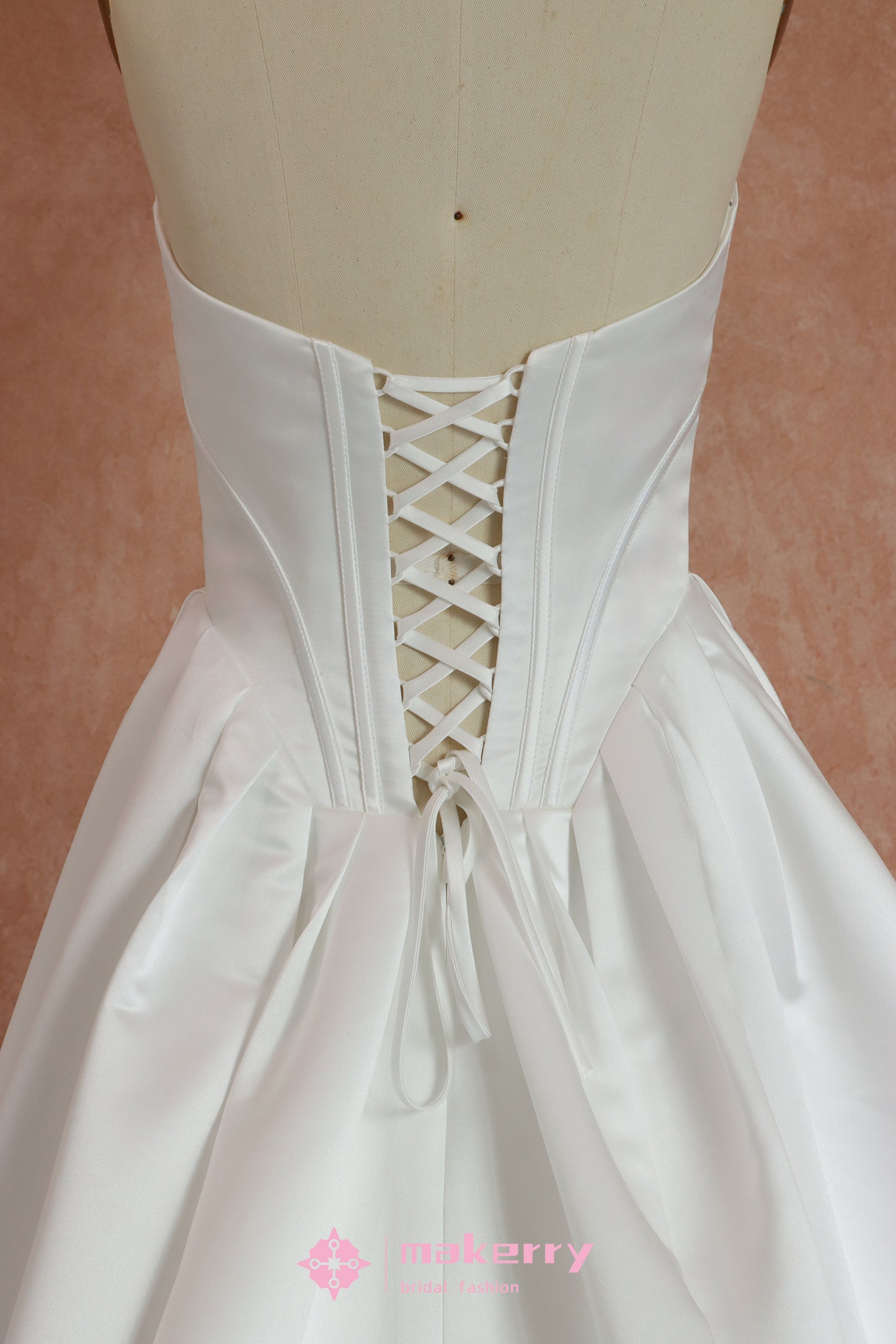 Best Sale Lacing Satin wedding Dress With Pockets