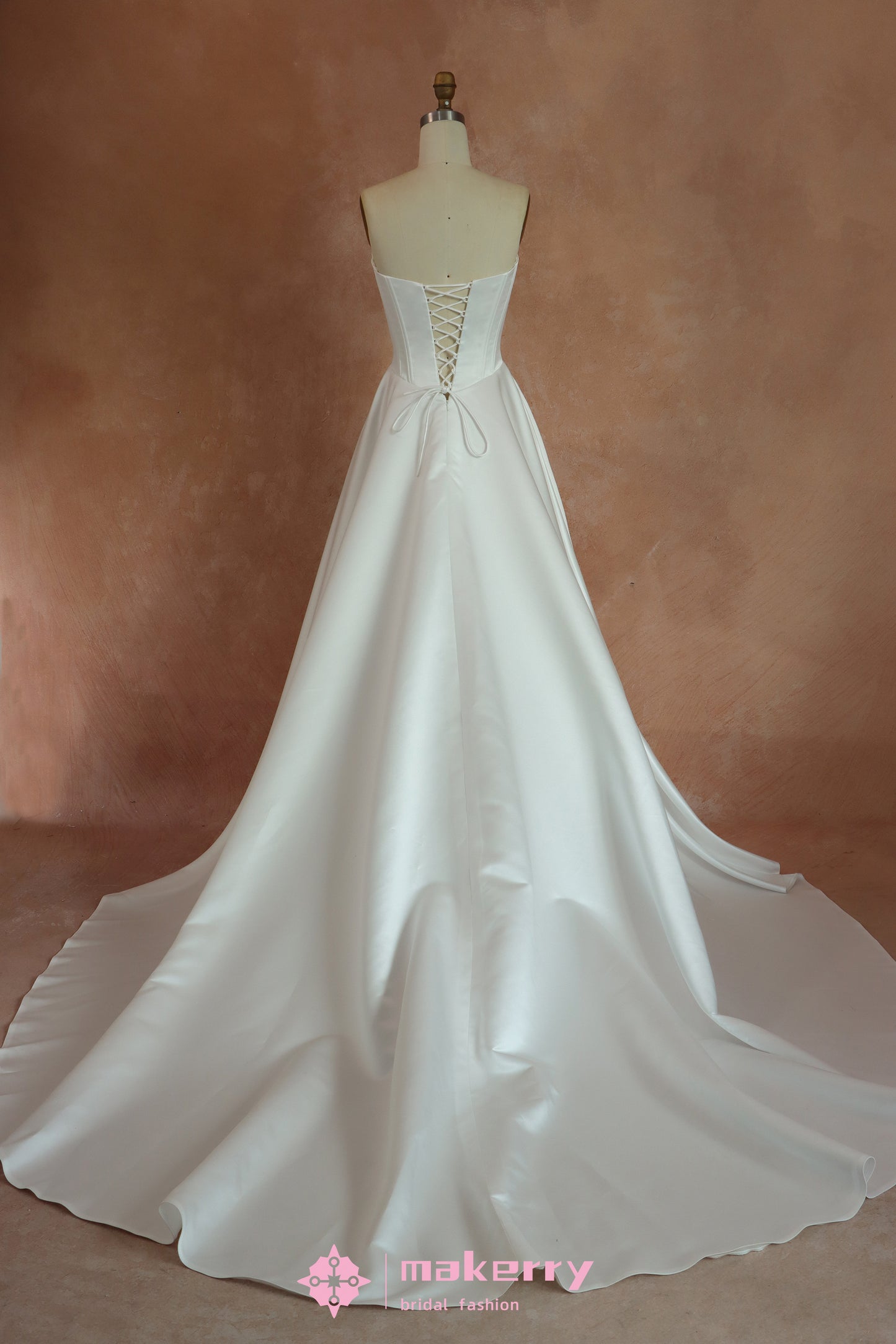 Best Sale Lacing Satin wedding Dress With Pockets