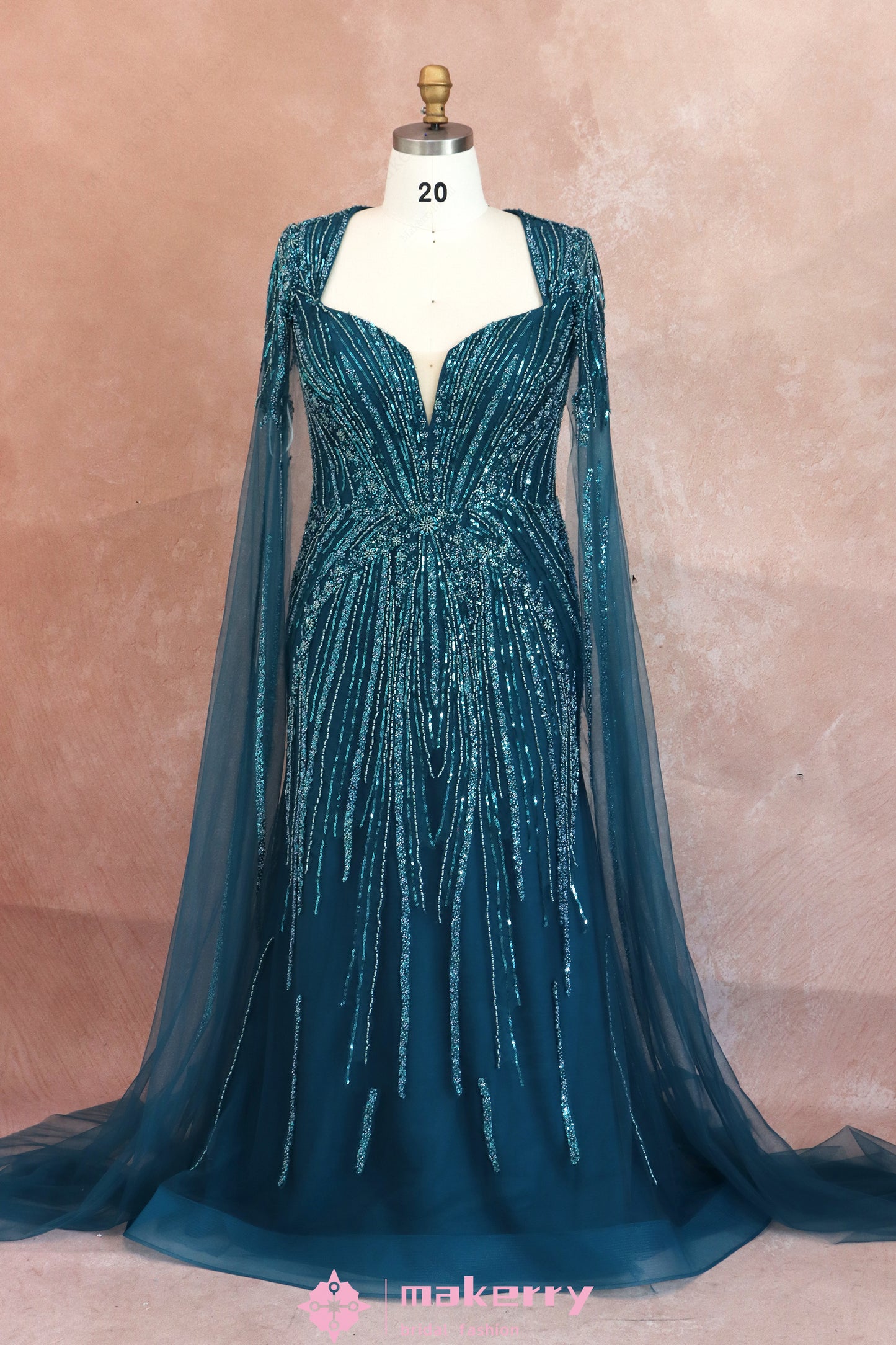 Luxurious  Beaded & Sequined  Mermaid Maxi Formal Gown