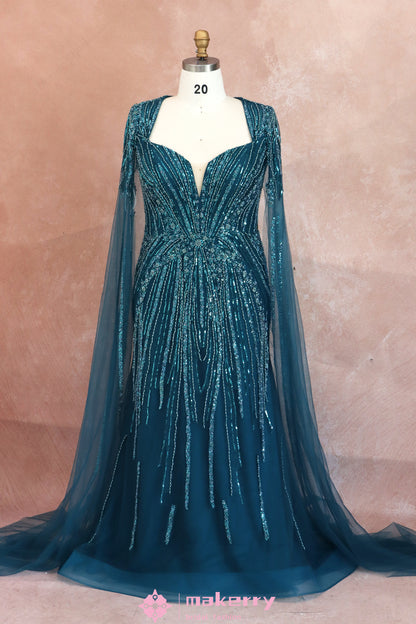 Luxurious  Beaded & Sequined  Mermaid Maxi Formal Gown
