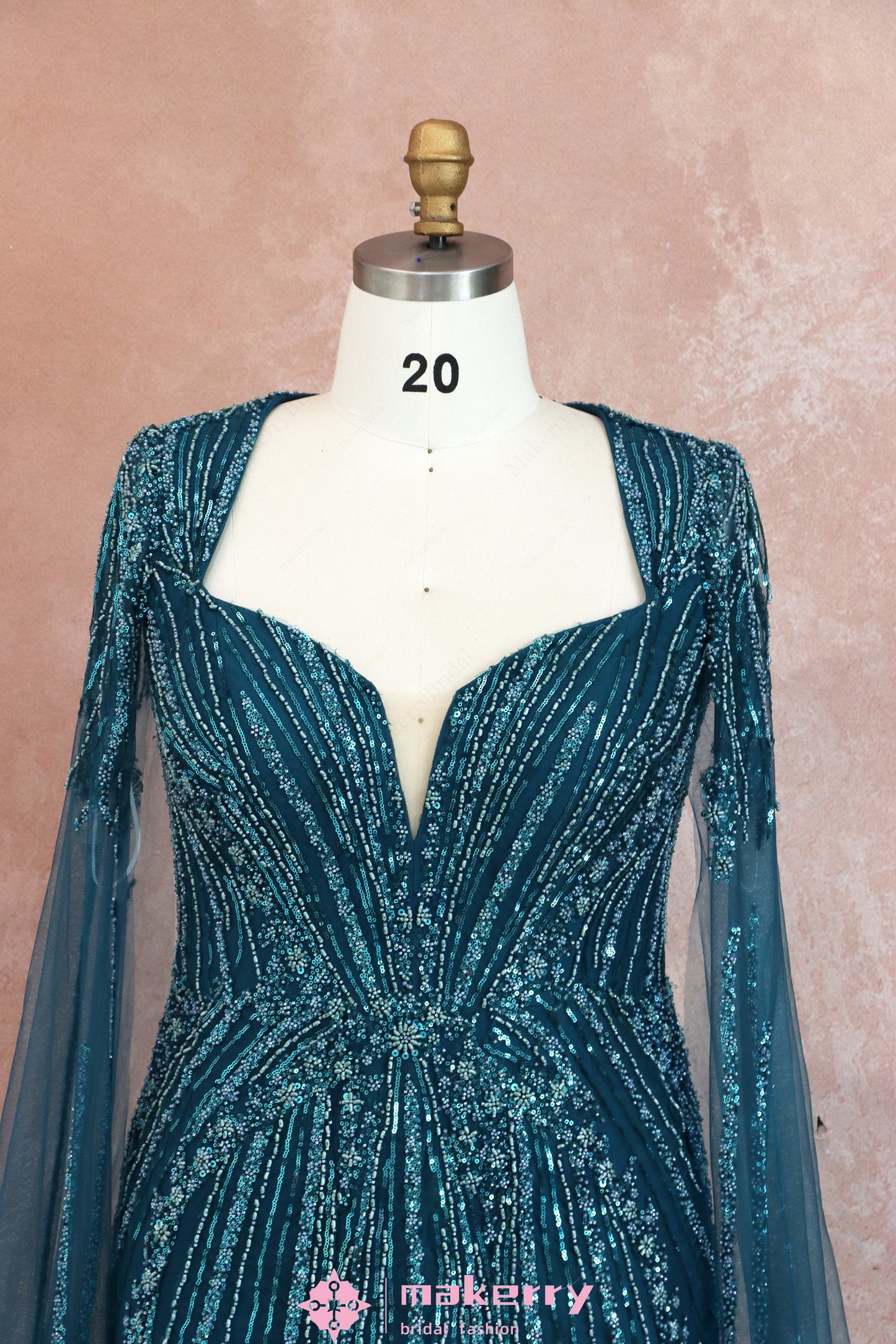 Luxurious  Beaded & Sequined  Mermaid Maxi Formal Gown