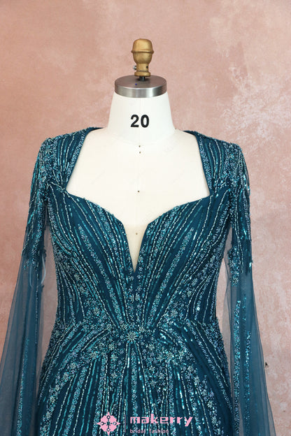 Luxurious  Beaded & Sequined  Mermaid Maxi Formal Gown