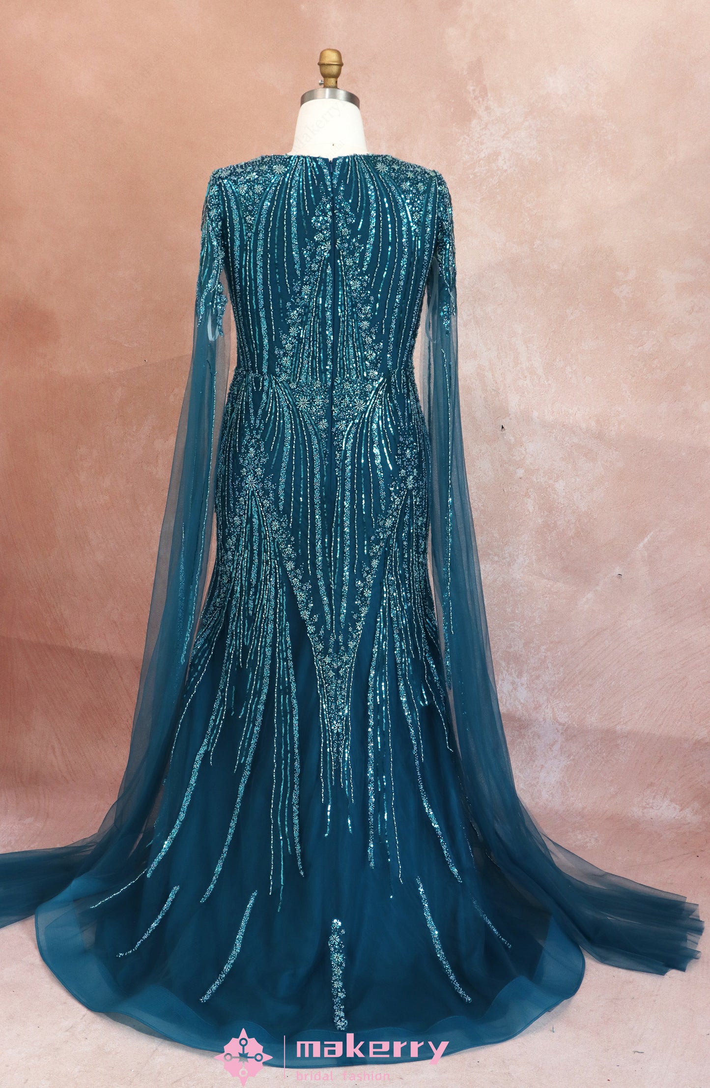 Luxurious  Beaded & Sequined  Mermaid Maxi Formal Gown