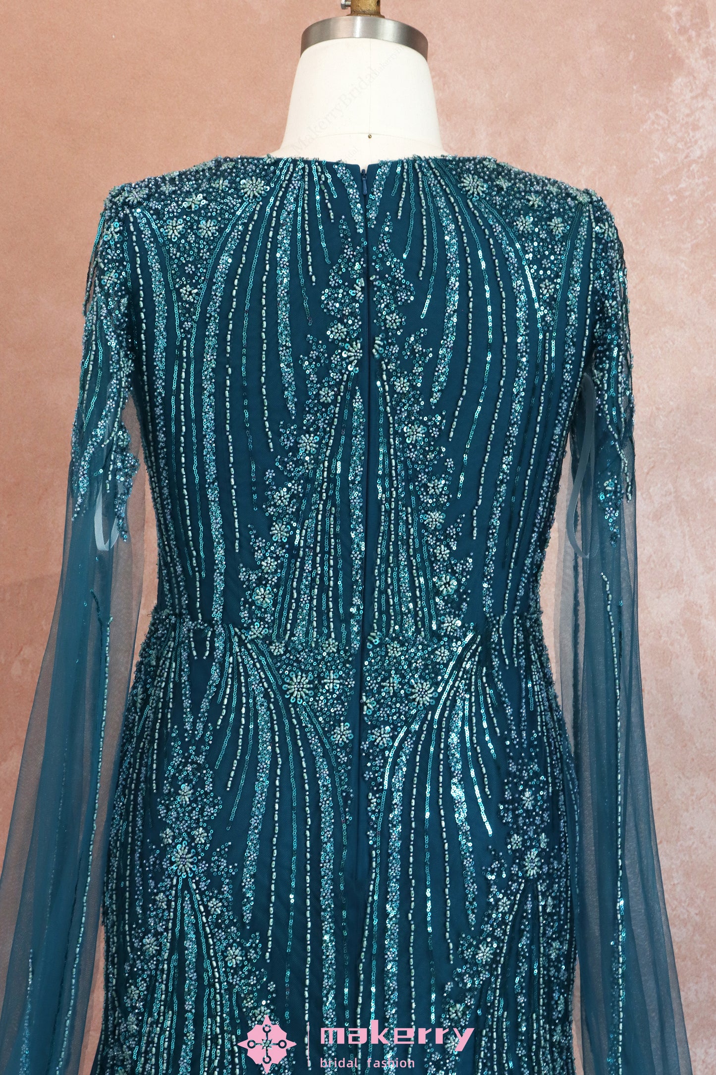 Luxurious  Beaded & Sequined  Mermaid Maxi Formal Gown