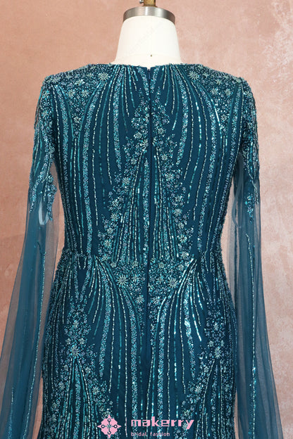 Luxurious  Beaded & Sequined  Mermaid Maxi Formal Gown