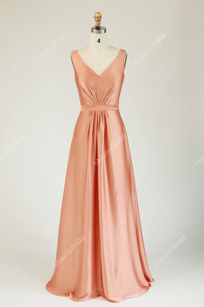 Beautifully A-line Jersey Bridesmaid Gown With  Ruching Along The Bodice