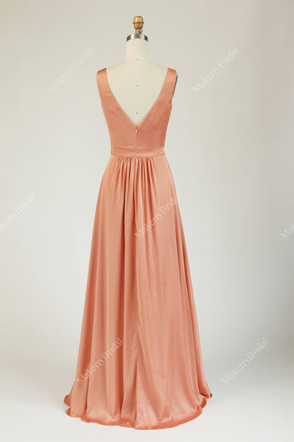 Beautifully A-line Jersey Bridesmaid Gown With  Ruching Along The Bodice