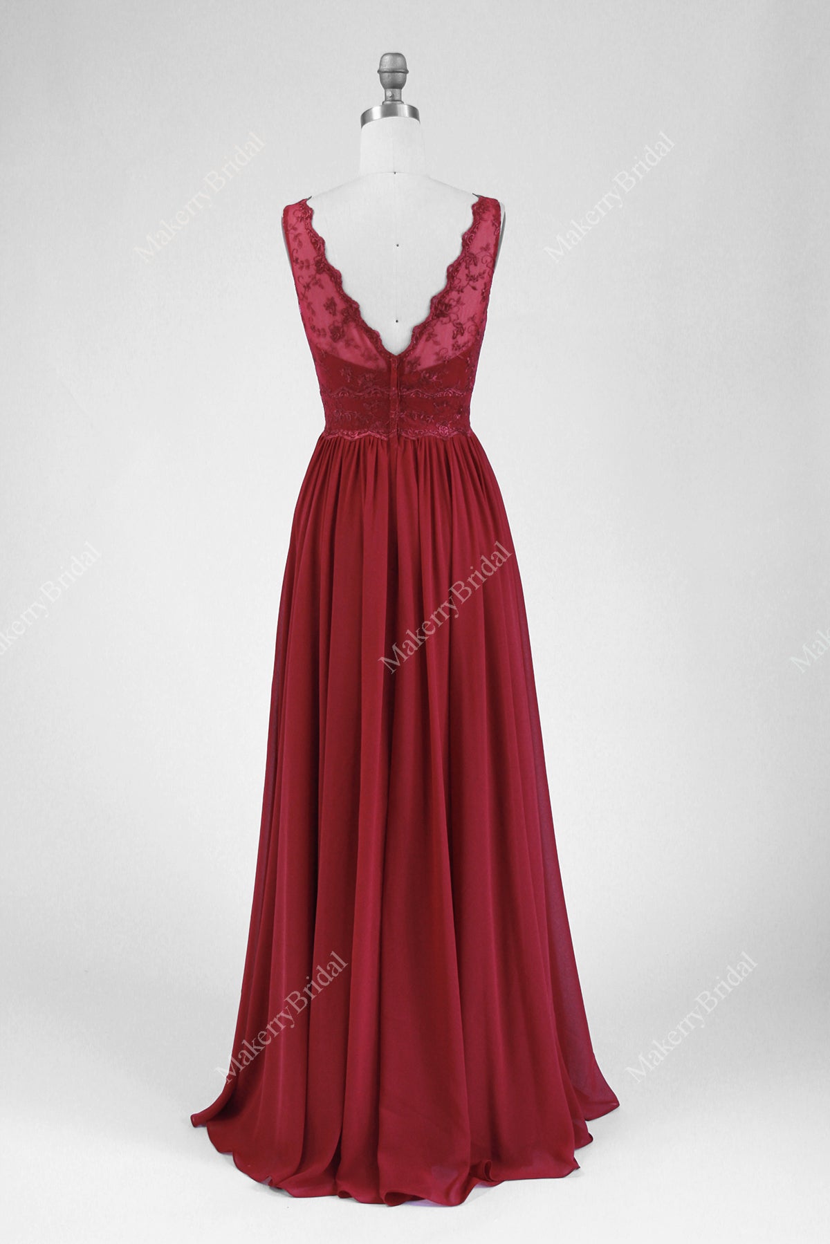 Chiffon Embroidered Lace A-line Bridesmaid Dress