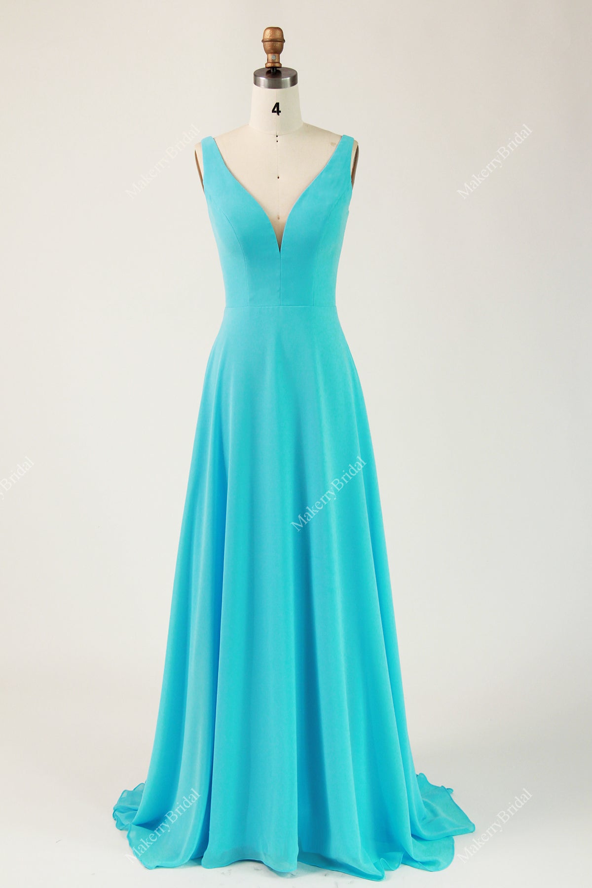 Formal Chiffon Bridesmaid Dress With Open Back