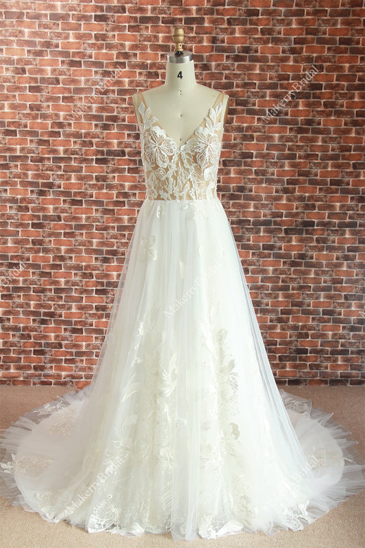 Dreamy floral lace Wedding Dress For wholesale