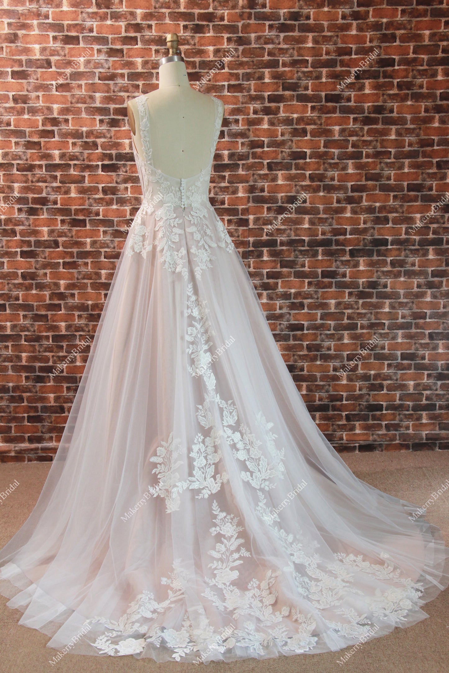 Breathtaking The Light A-Line Style And Scoop Neckline Bridal Gown