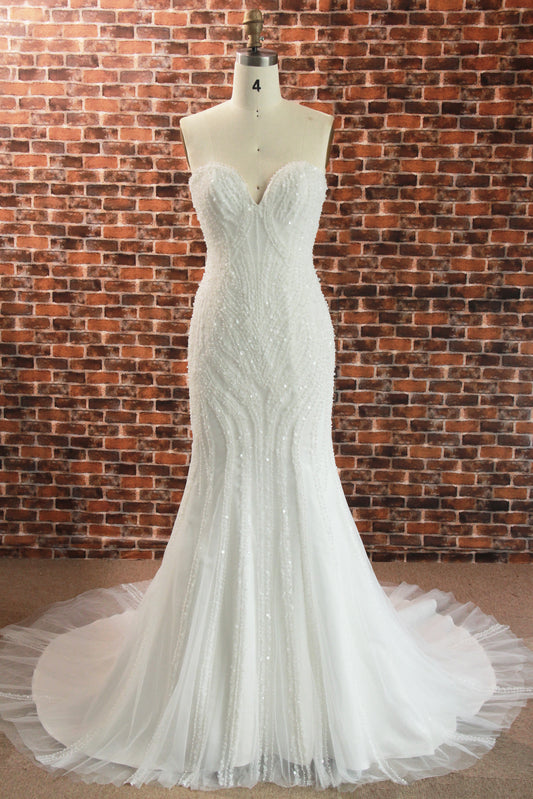 Luxurious Mermaid-inspired beaded wedding gown