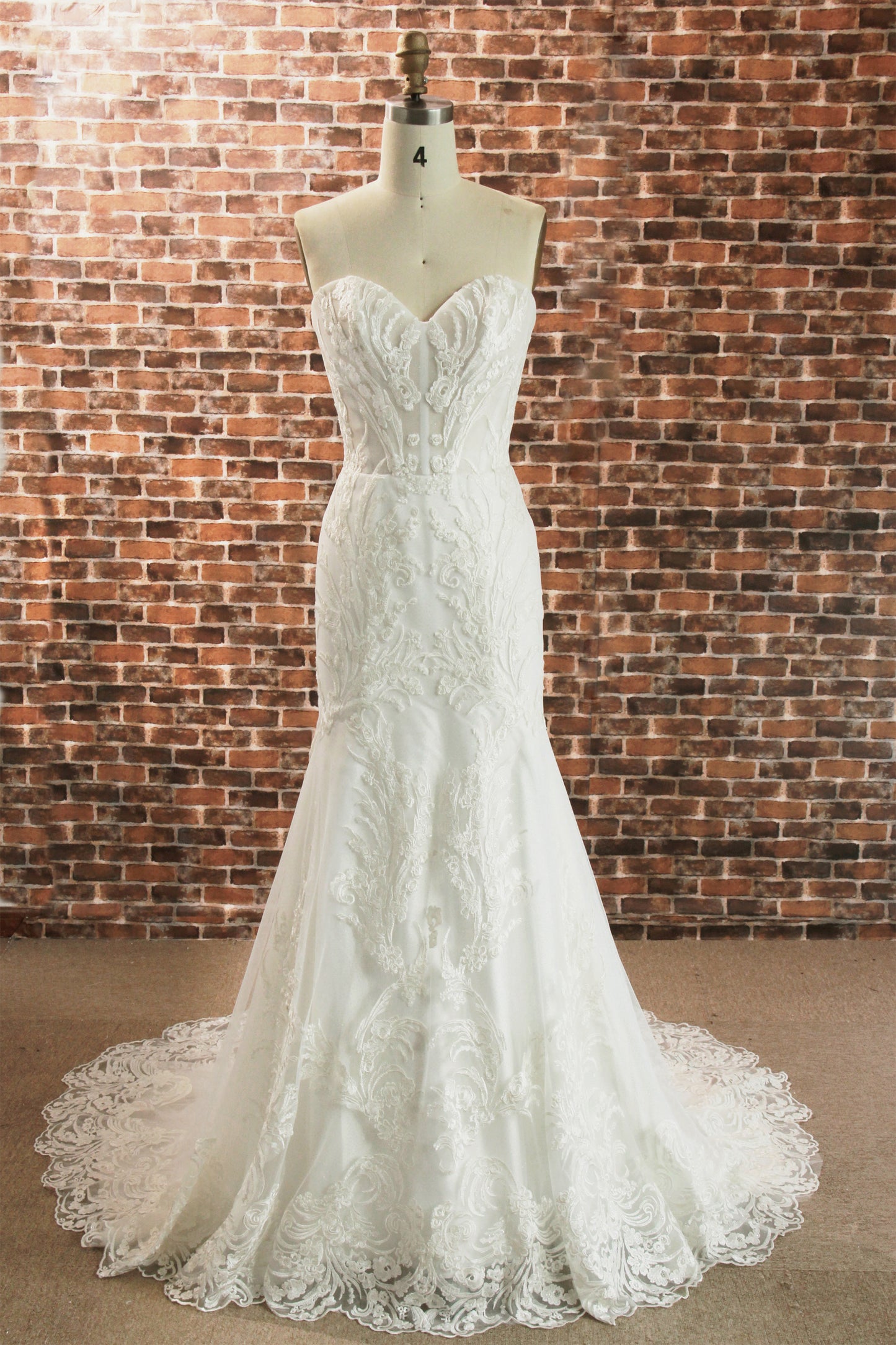 Romantic Mermaid Sweetheart Bridal Gown With Detachable Illusion Long Sleeves