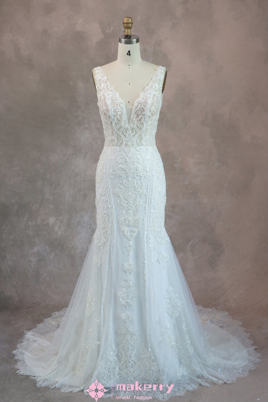 Gorgeous Mermaid Lace Tulle Bridal Dress