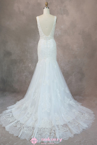 Gorgeous Mermaid Lace Tulle Bridal Dress