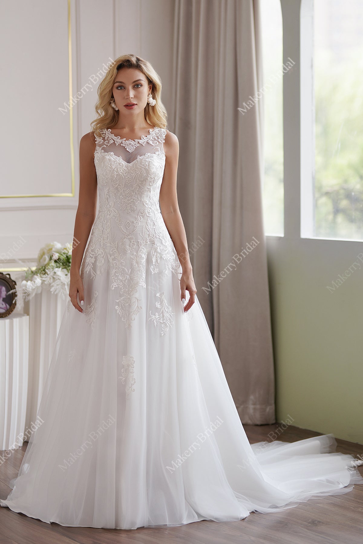 MAKERRY The Soft Tulle A-Line Wedding Dress – Light Ivory – MakerryBridal