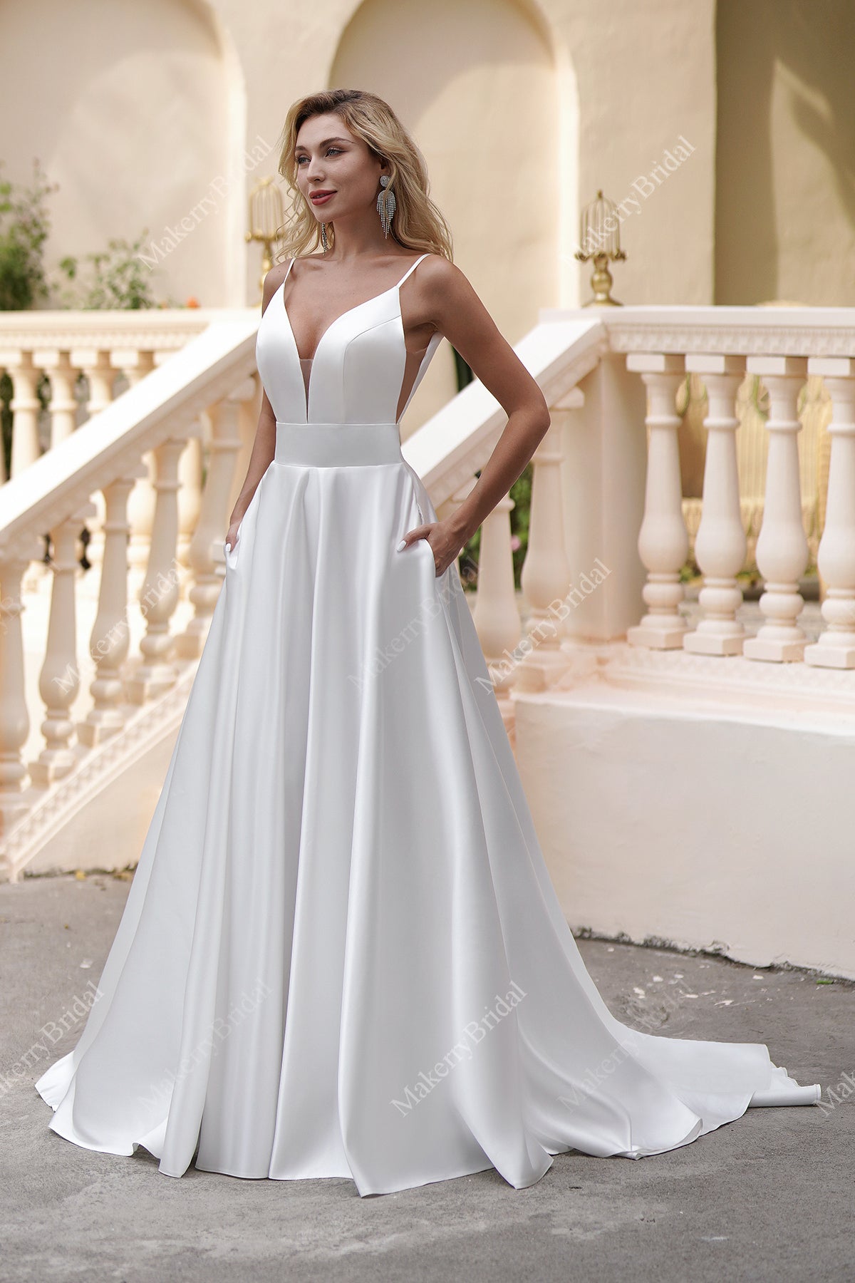 A Satin Timeless Ball Gown With Pockets