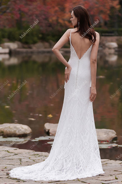 Geometry Lace Bohemian Fit & Flare Wedding Dress