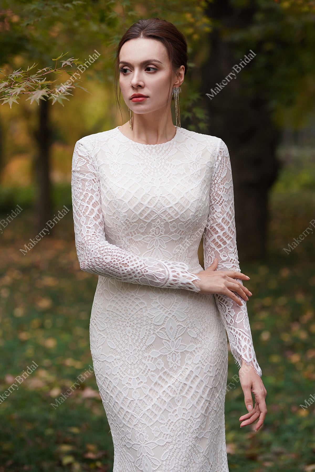 Long lace sheath hot sale dress