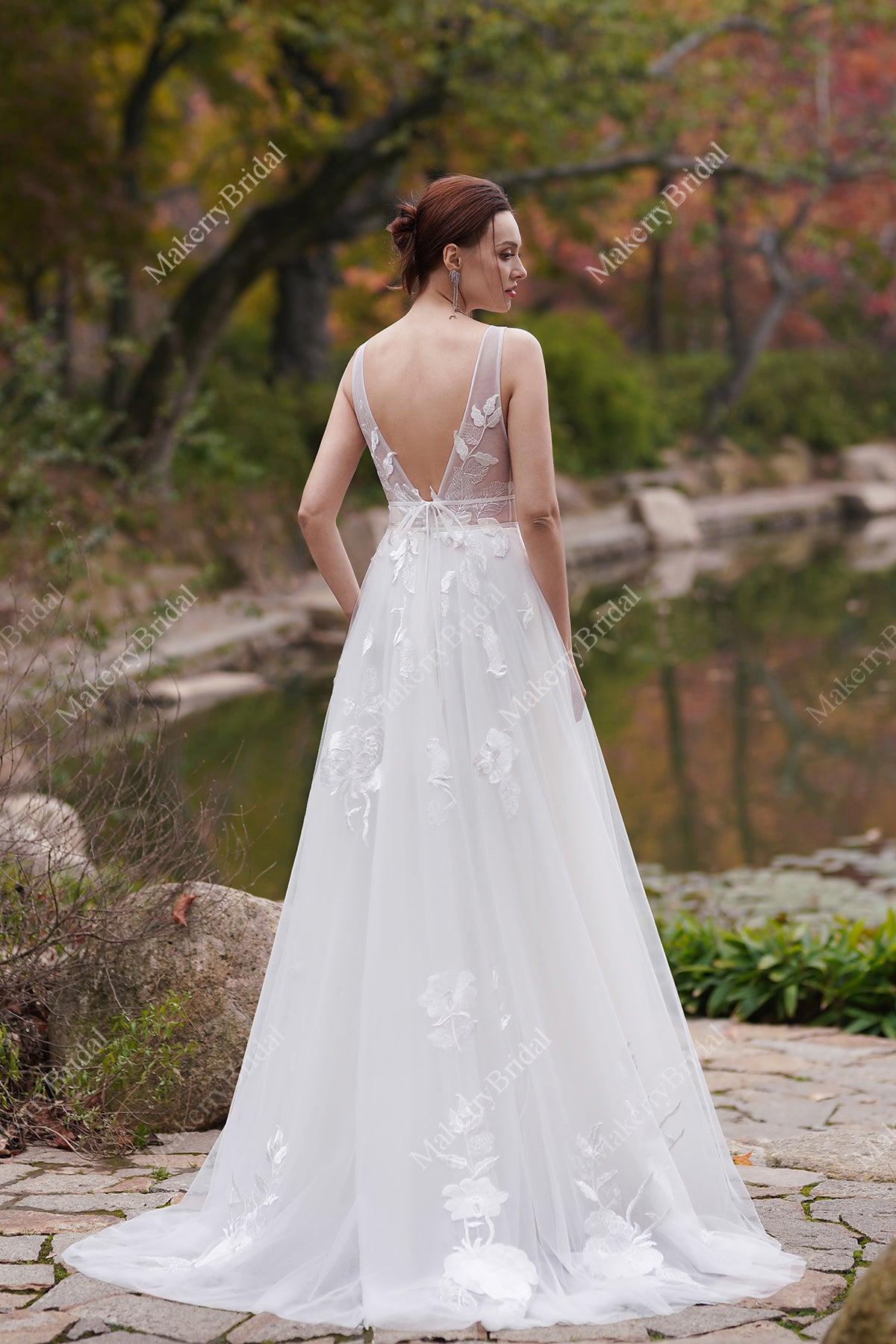 A line 2025 boho wedding dress