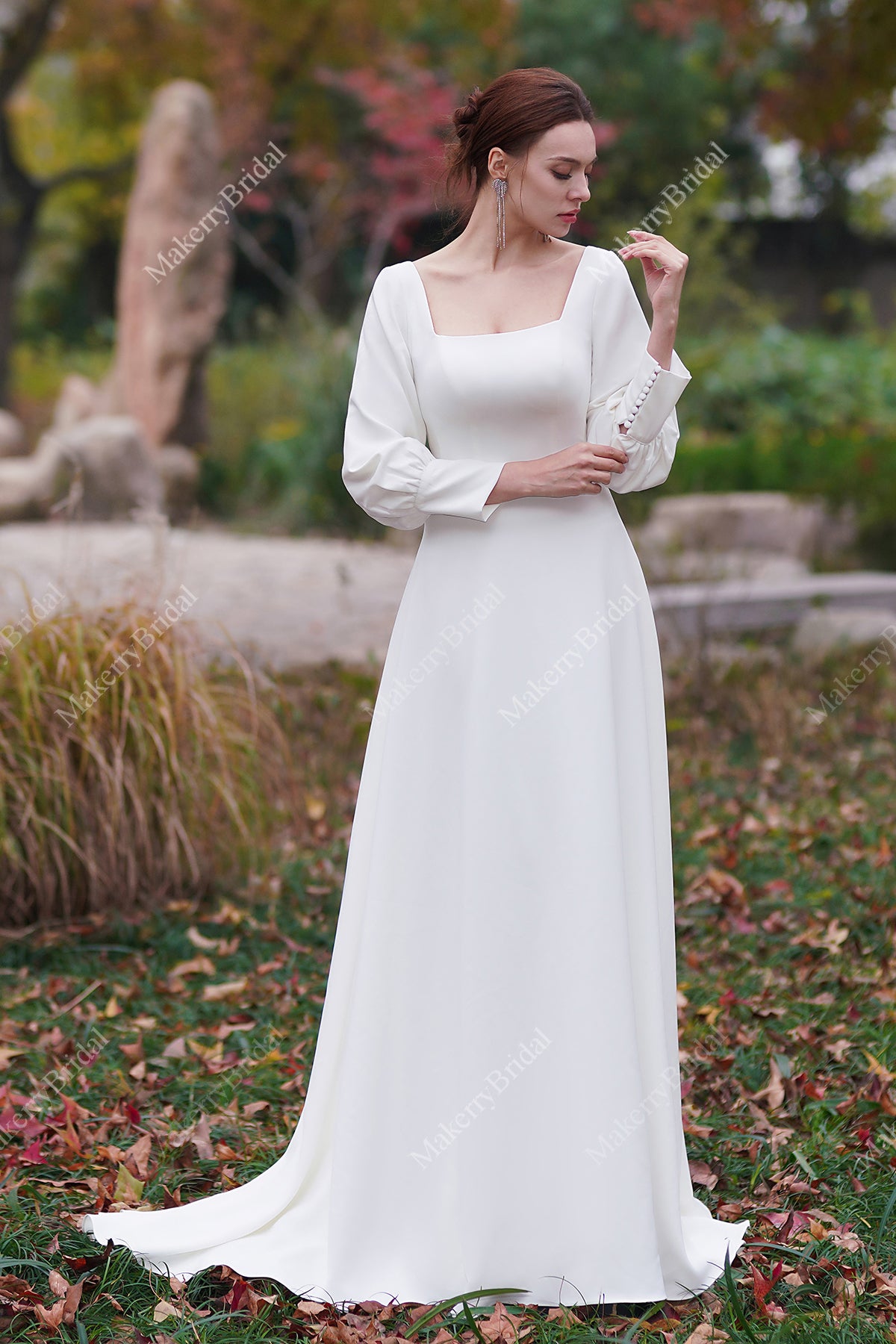 This item is unavailable -   Long sleeve wedding dress simple, Modern  wedding dress, Long sleeve bridal dresses