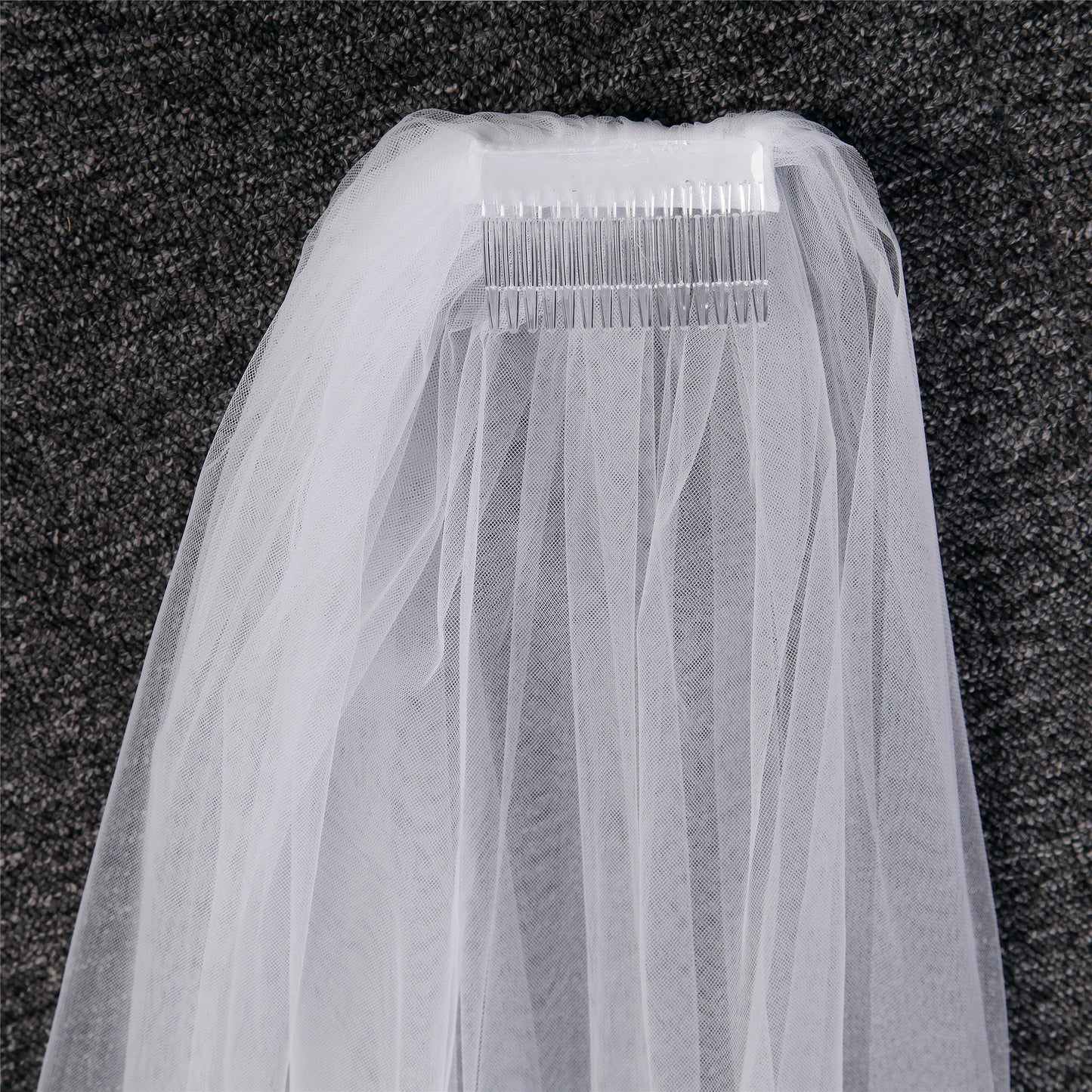 Cathedral Sequins Long Lace Edge Bridal Veil with Comb