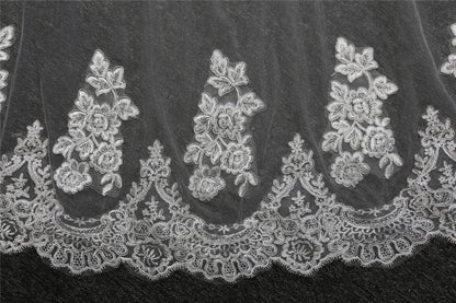 Luxurious wider wire lace cathedral bridal veil