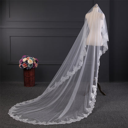 wholesale in stock sequin lace wedding veil