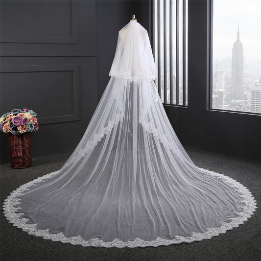 3.5 M Long Lace Wedding Veil