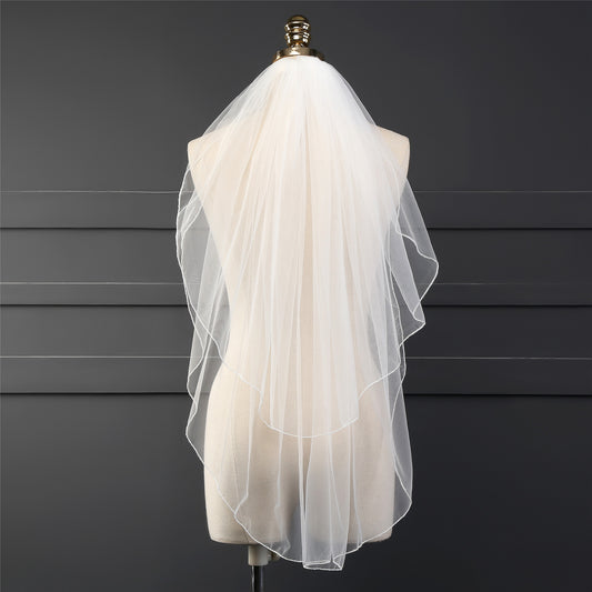 Two layer elegant bridal wedding veil