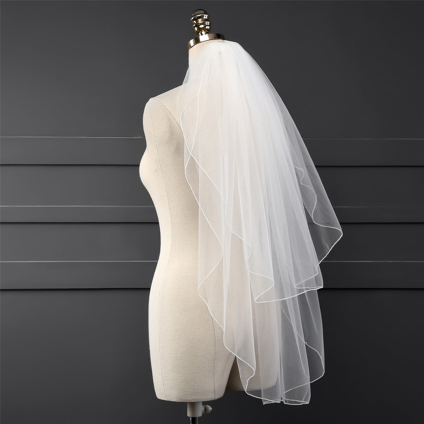 Two layer elegant bridal wedding veil