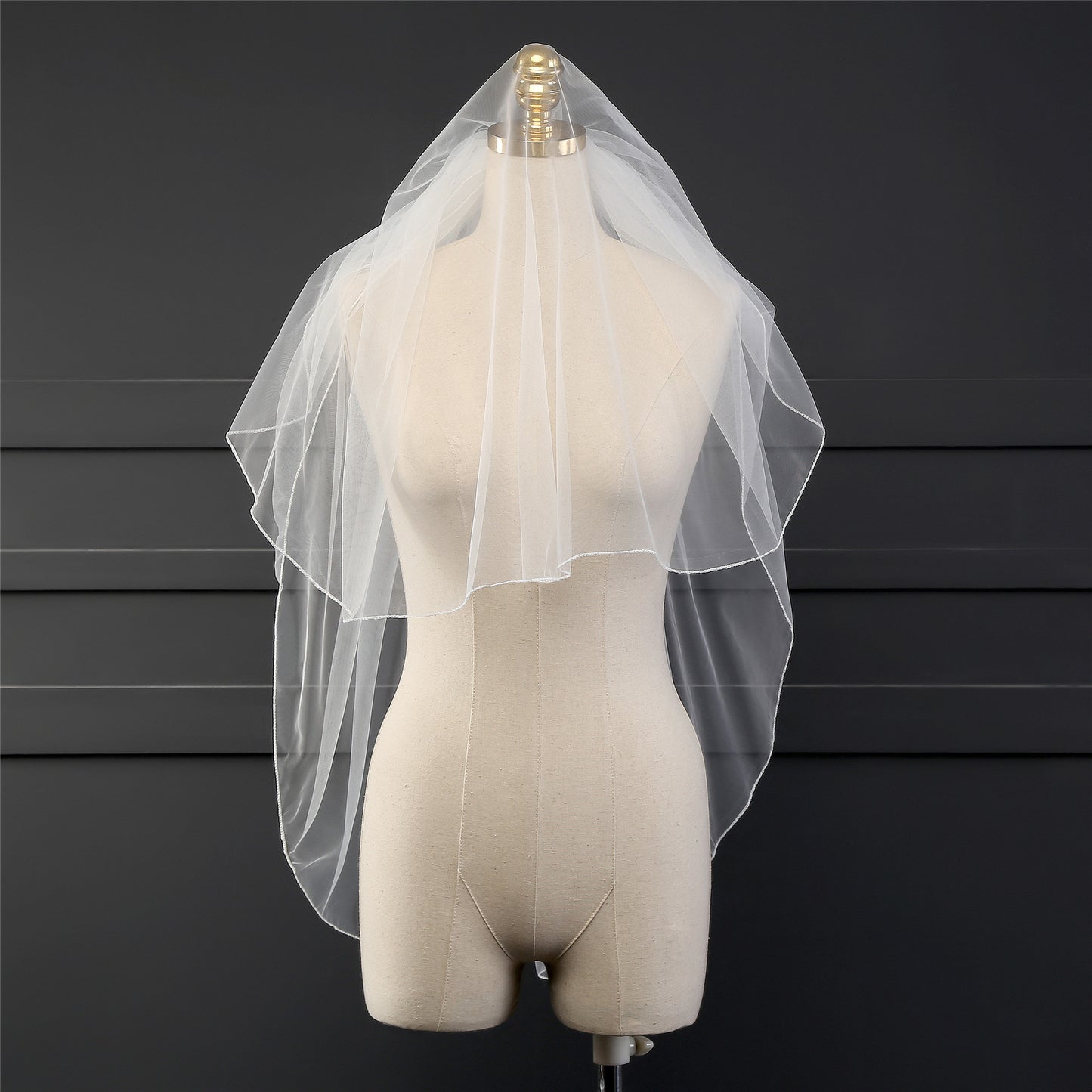 Two layer elegant bridal wedding veil