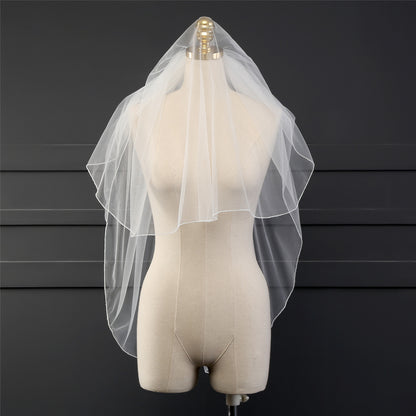 Two layer elegant bridal wedding veil