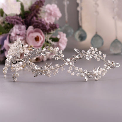 Elegant crystals pearls bridal headpiece